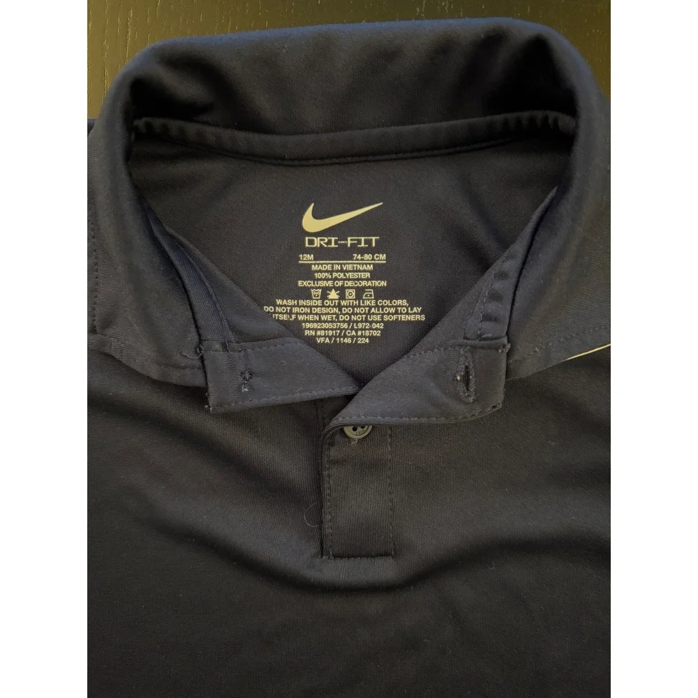 Nike Baby Swoosh‎ Collared Polo Shirt Toddler Boys 12m Navy Short Sleeve Tagless